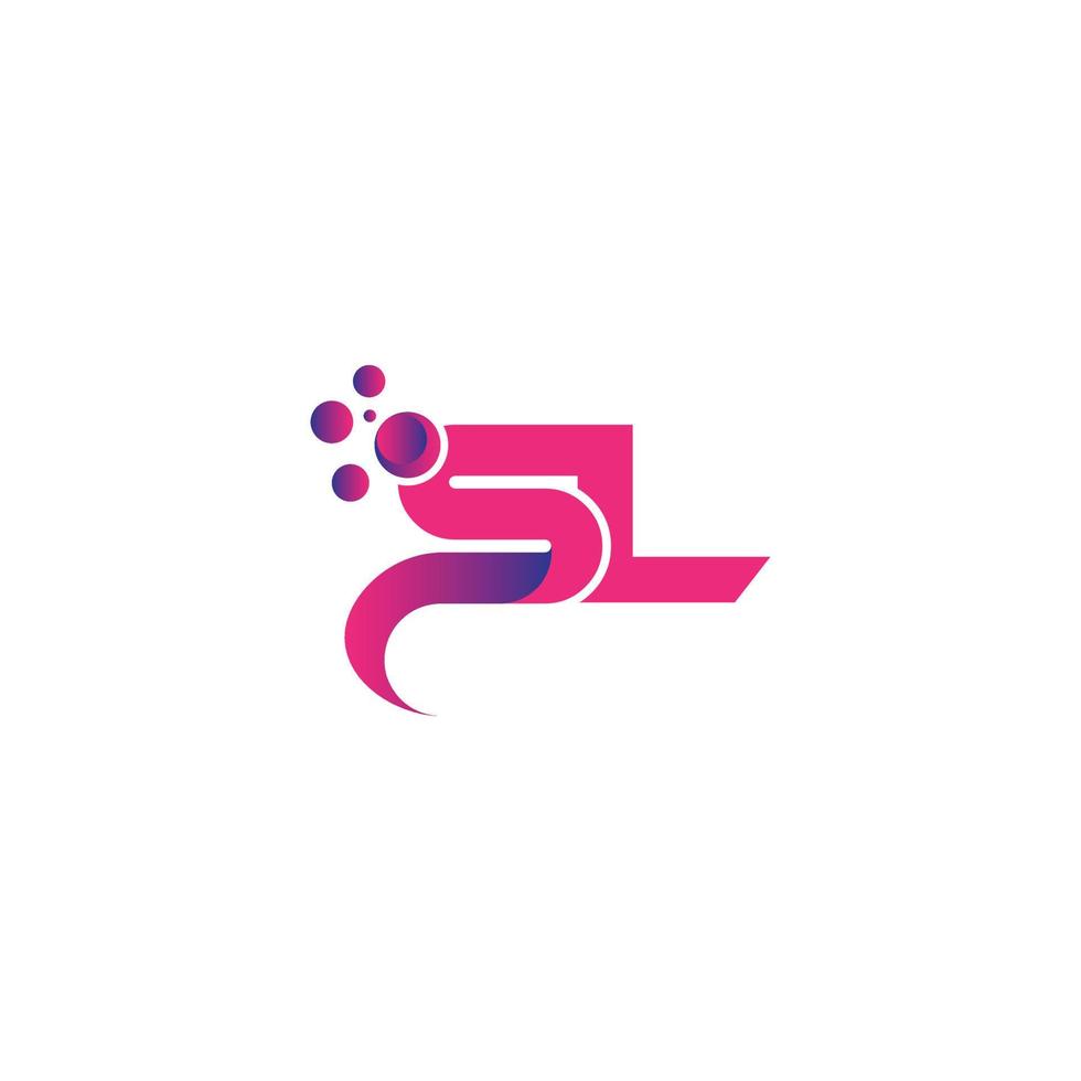 bubble stippen letter sl logo ontwerp gratis vector sjabloon.