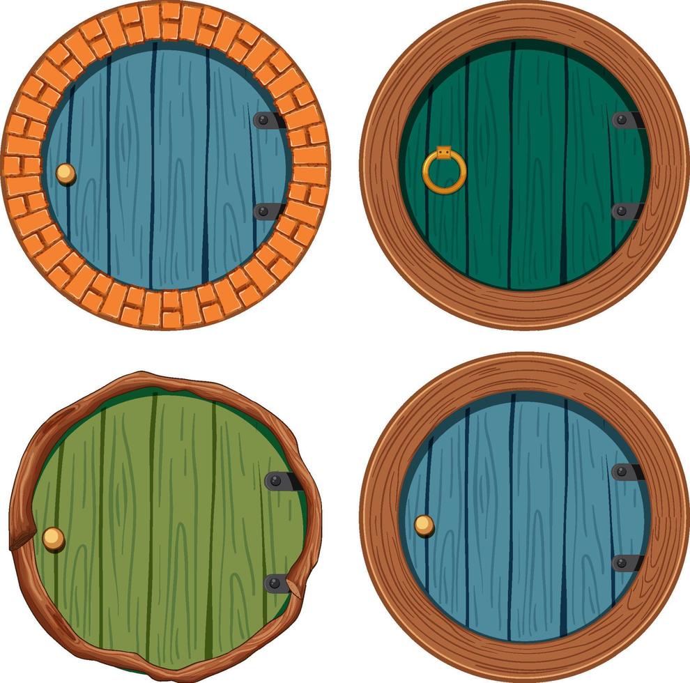 hobbit huisdeuren set vector