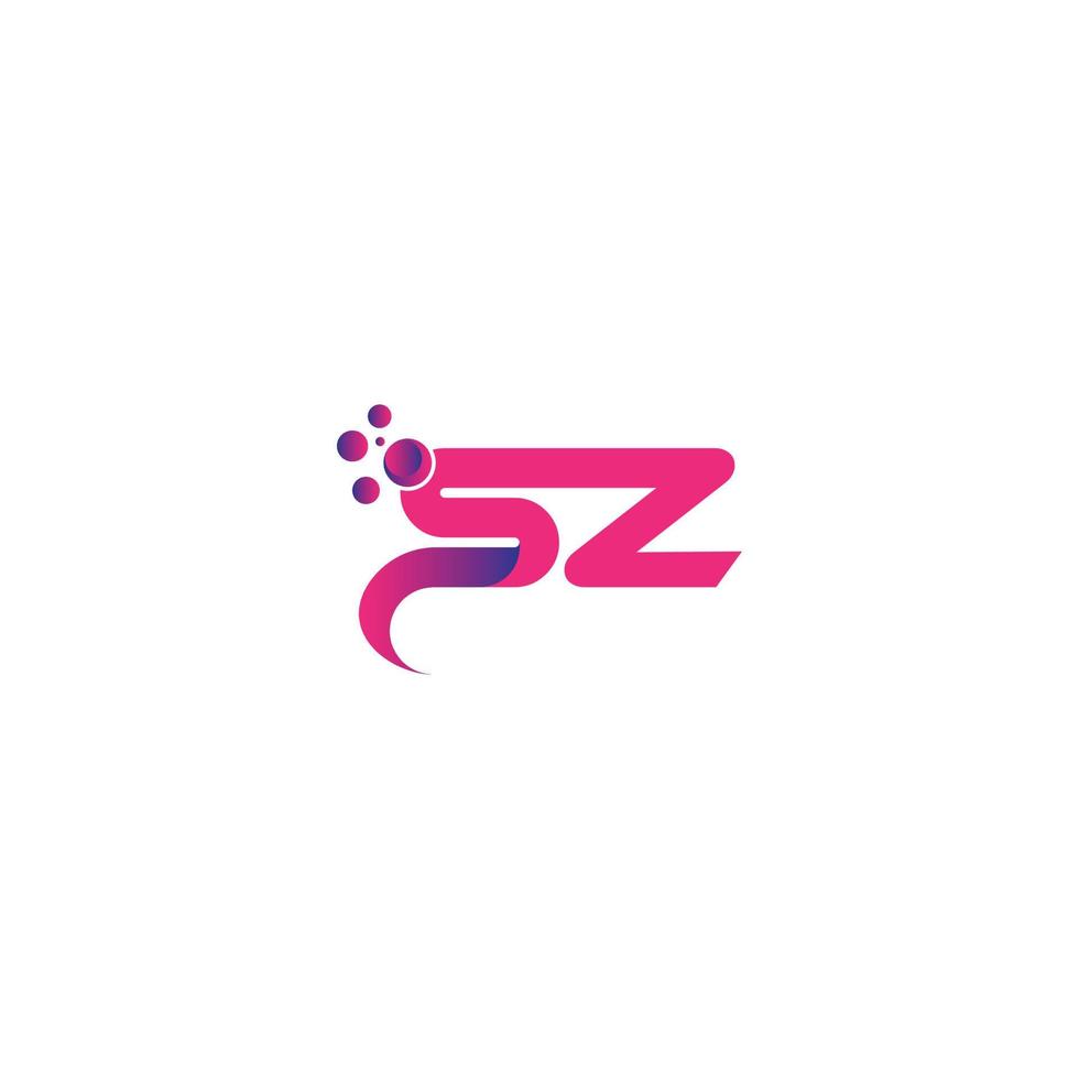 bubble stippen letter sz logo ontwerp gratis vector sjabloon