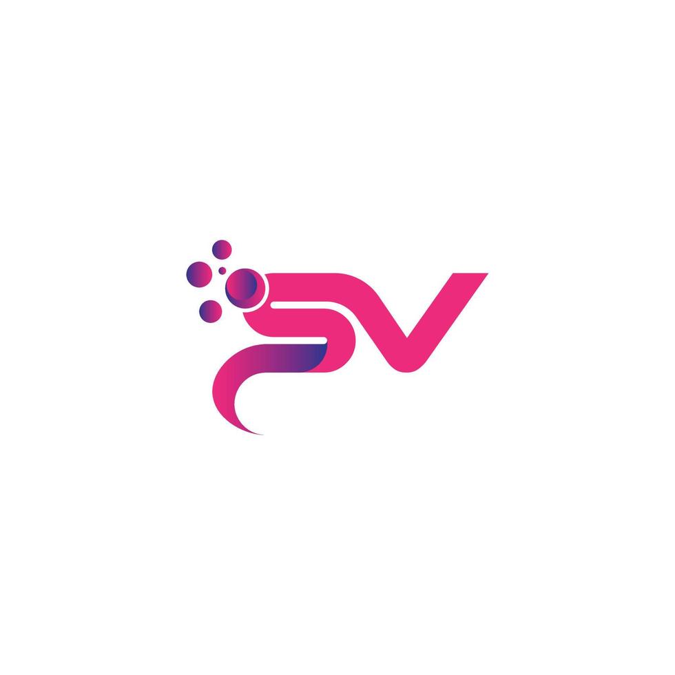 bubble stippen letter sv logo ontwerp gratis vector sjabloon.