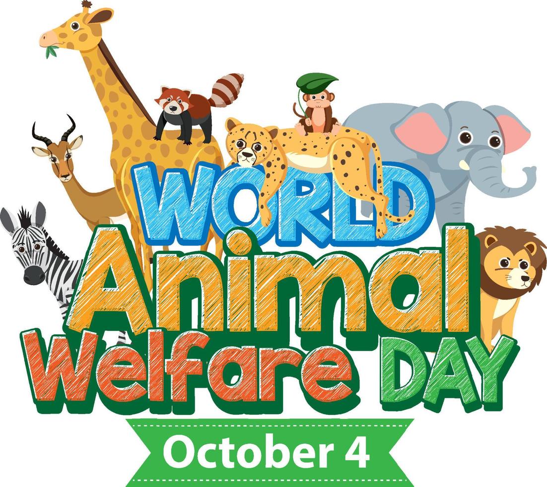 wereld dierenwelzijnsdag 4 oktober vector