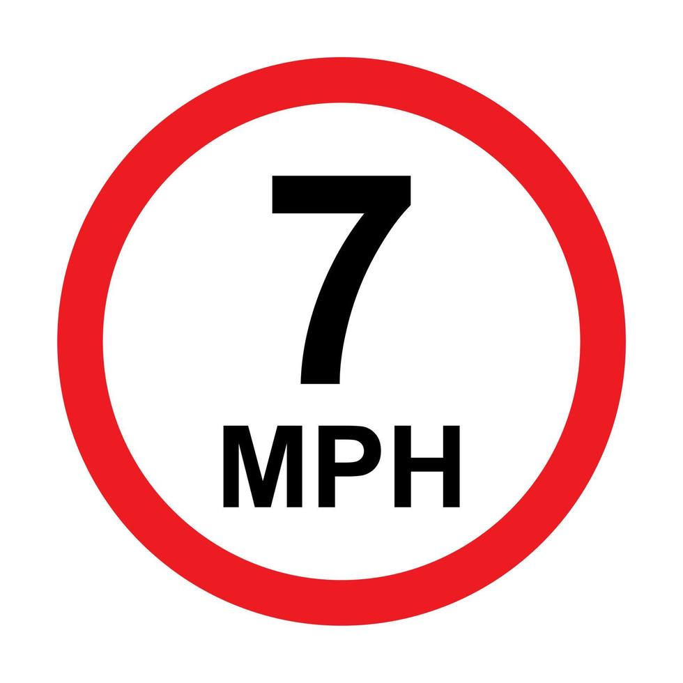7 mph verkeersbord pictogram vector voor grafisch ontwerp, logo, website, sociale media, mobiele app, ui illustratie