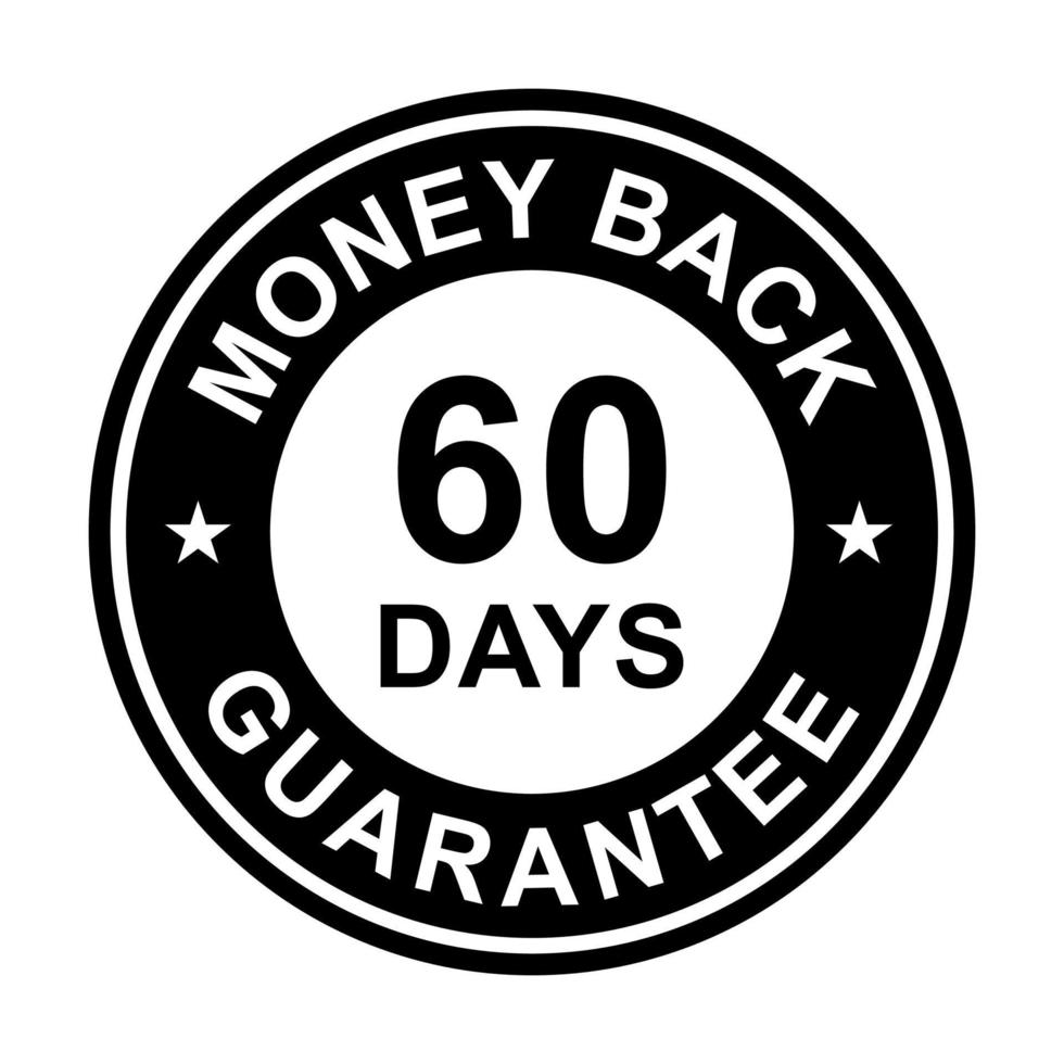 60 dagen geld-terug-garantie pictogram vector voor grafisch ontwerp, logo, website, sociale media, mobiele app, ui-illustratie