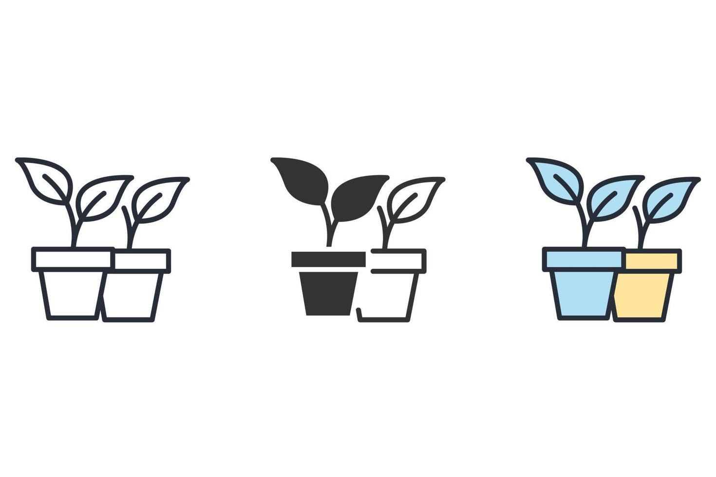 plant pot iconen symbool vector-elementen voor infographic web vector