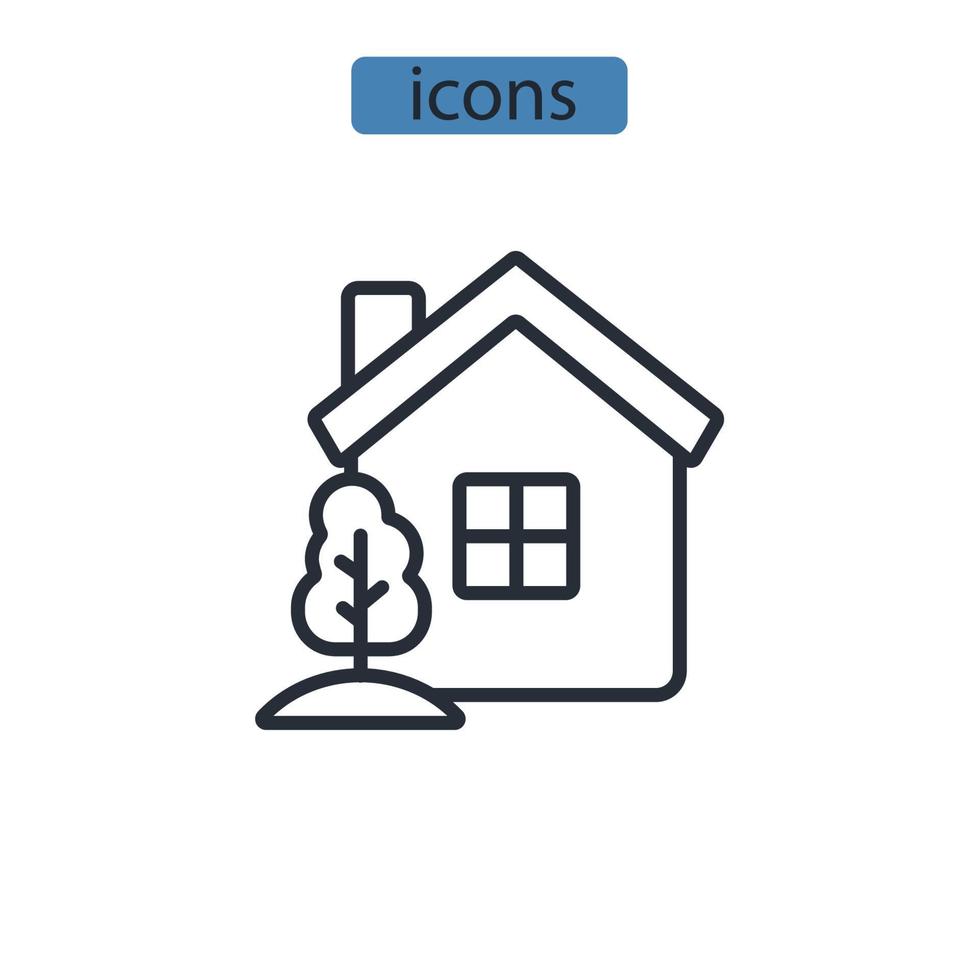 huispictogrammen symbool vectorelementen voor infographic web vector