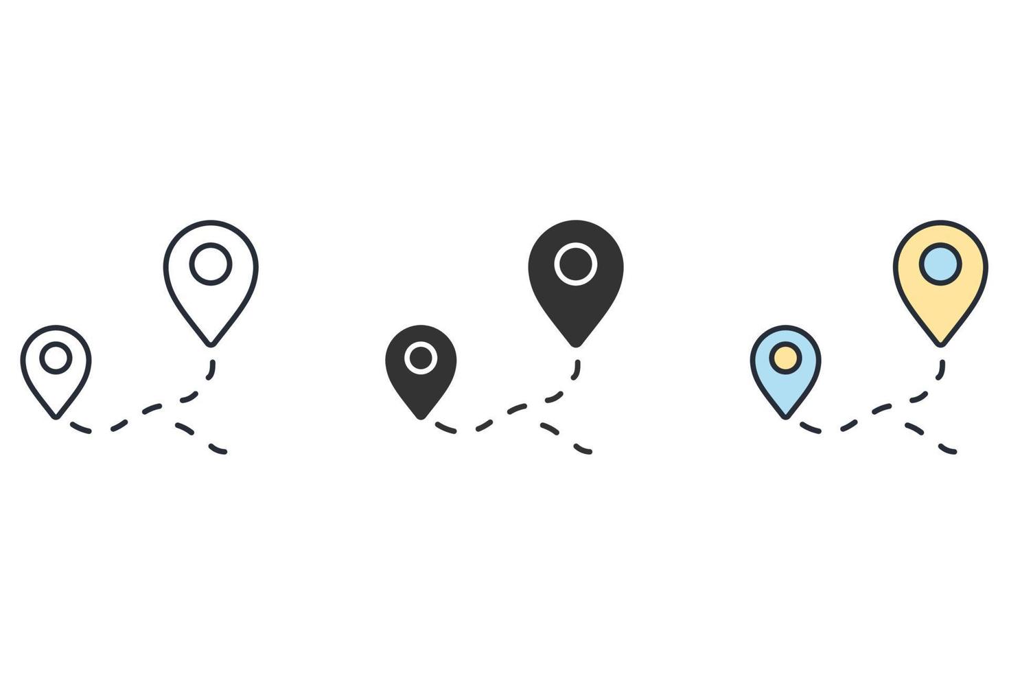 routepictogrammen symbool vectorelementen voor infographic web vector