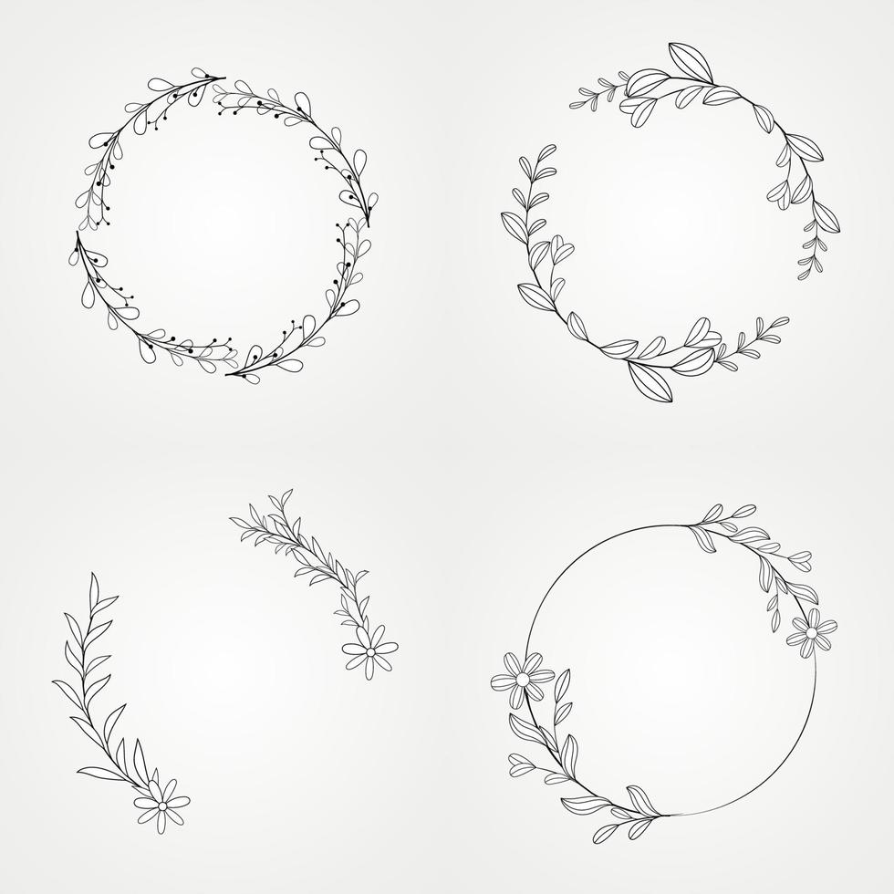 vector design set frame bloemen botanisch