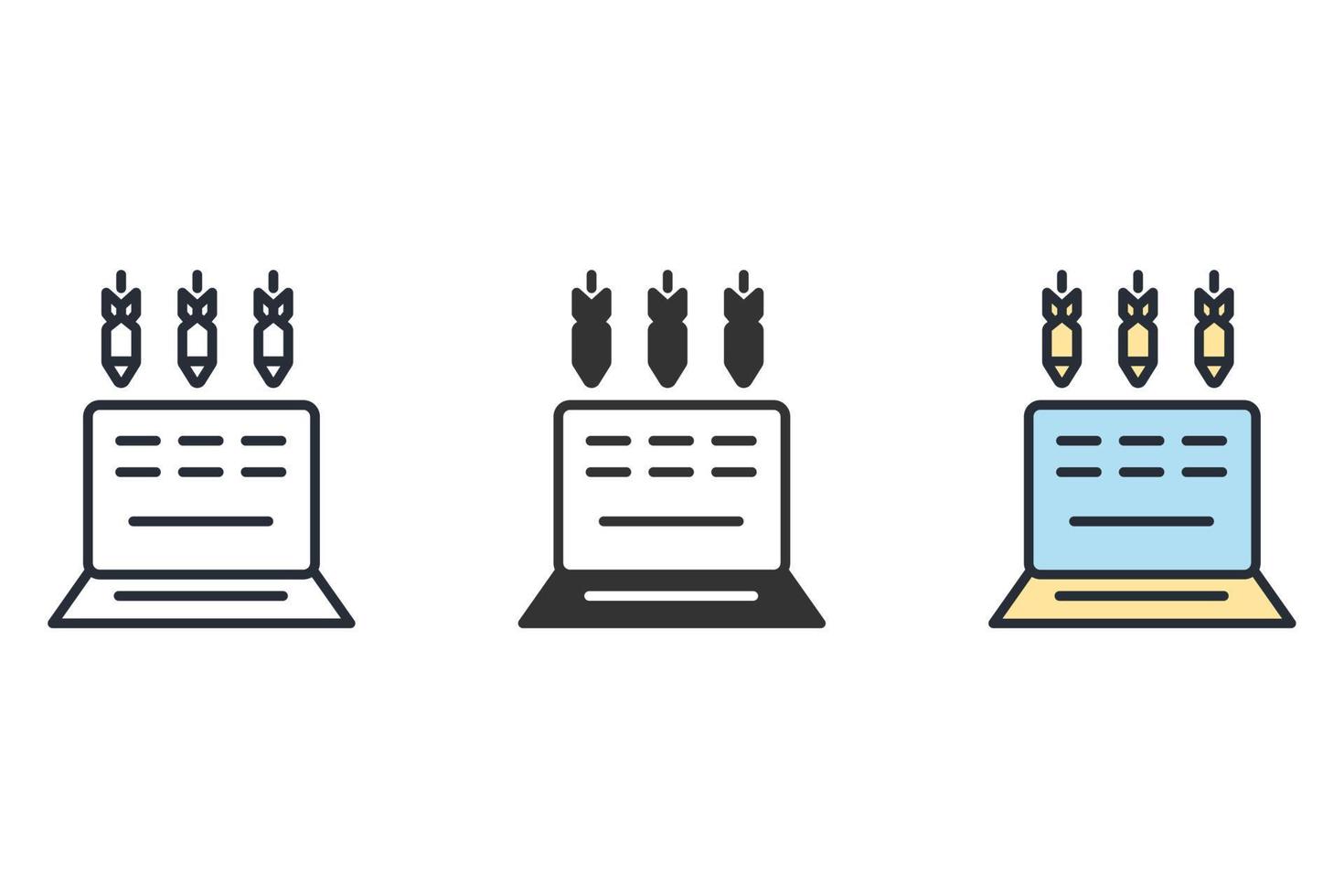 ddos pictogrammen symbool vectorelementen voor infographic web vector