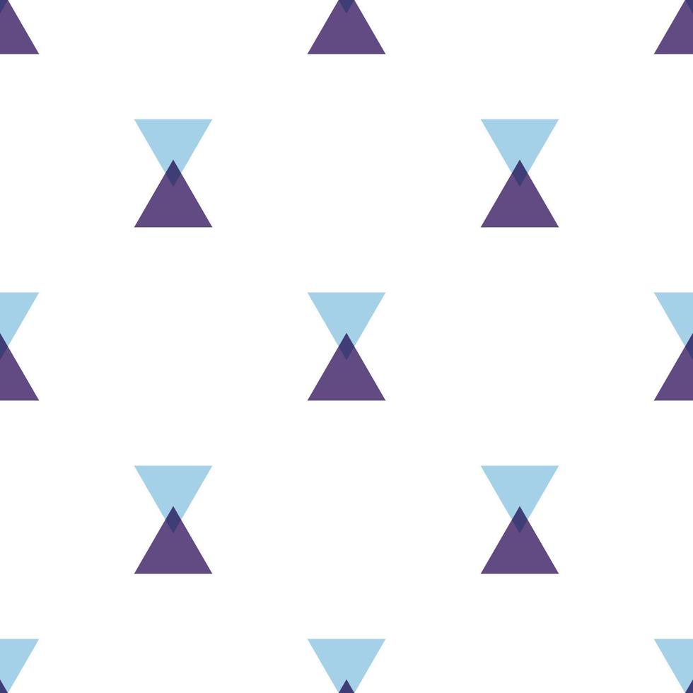 naadloze patroon met abstracte driehoeken op witte achtergrond. blauwe en paarse kleuren. vectorillustratie voor ontwerp, web, inpakpapier, stof, behang vector