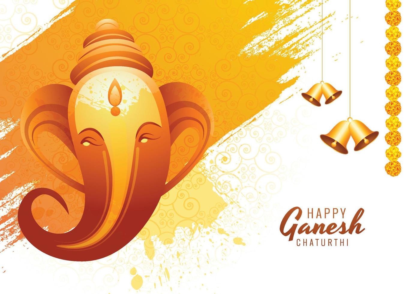 moderne artistieke gelukkige ganesh chaturthi festivalkaart achtergrond vector