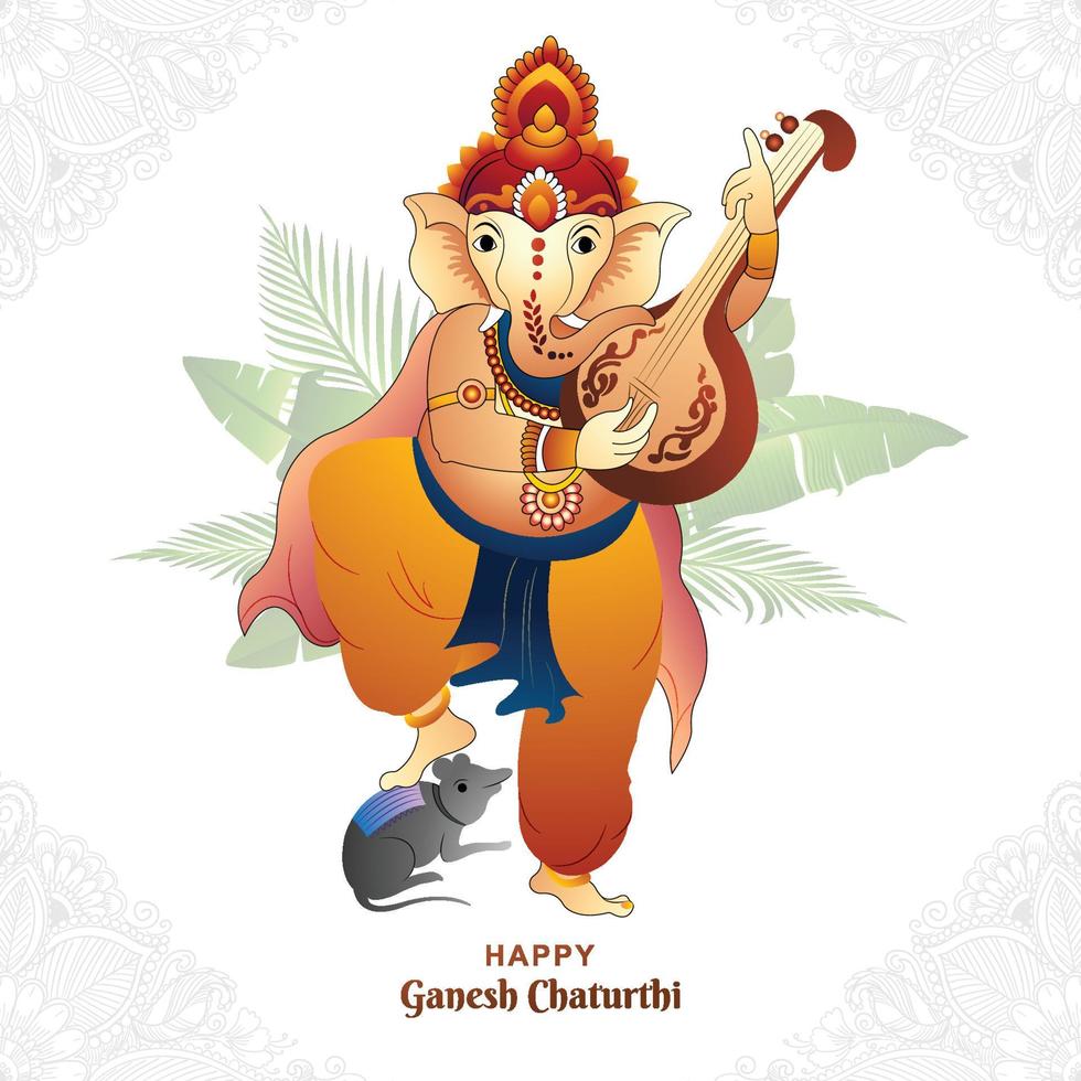 illustratie van lord ganpati voor ganesh chaturthi kerstkaart achtergrond vector