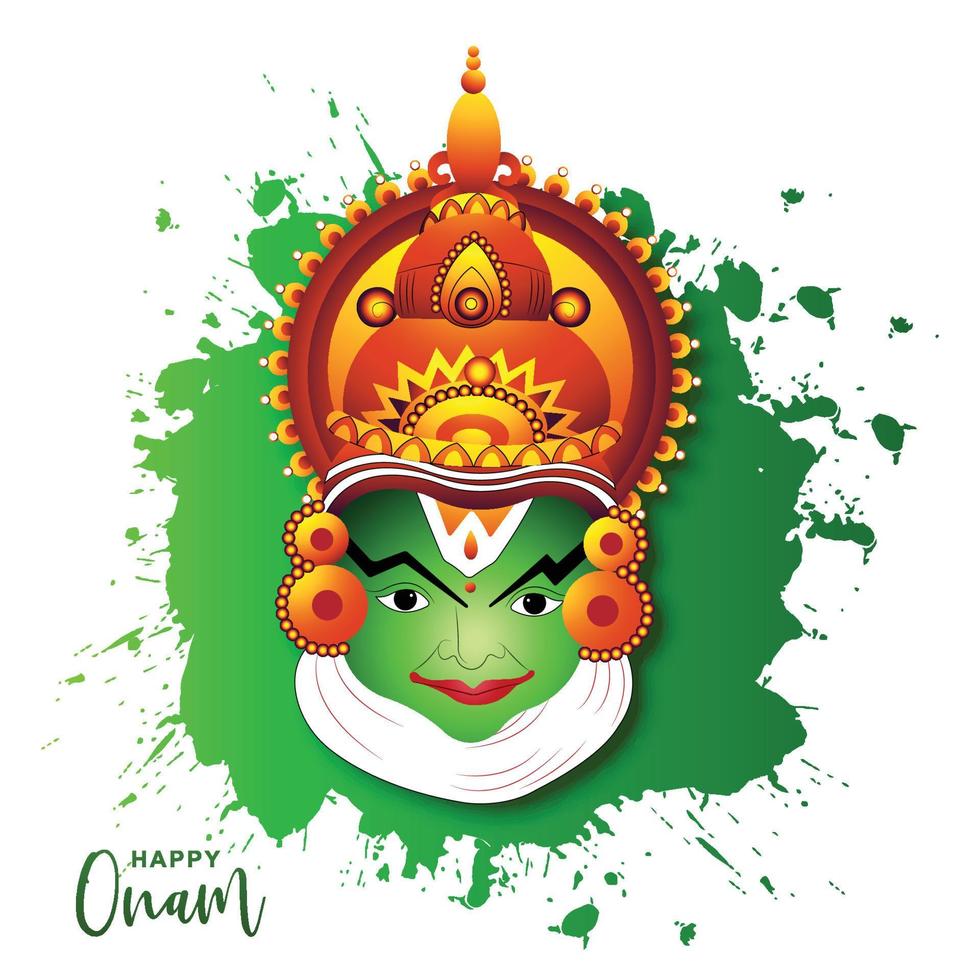 illustratie van wenskaart voor Zuid-Indiase festival onam wit vector