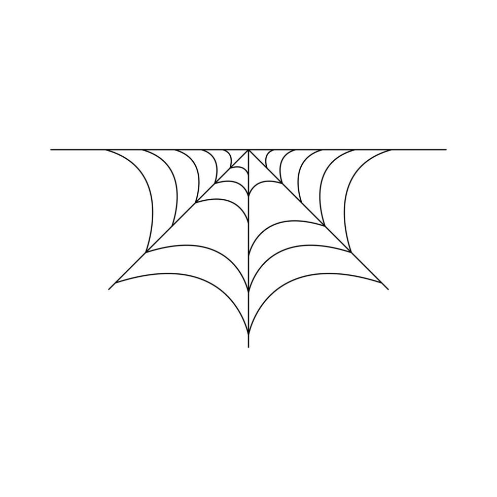 halve spinnenweb geïsoleerd op een witte achtergrond. halloween spinnenwebelement. spinneweb lijnstijl. vectorillustratie voor elk ontwerp. vector