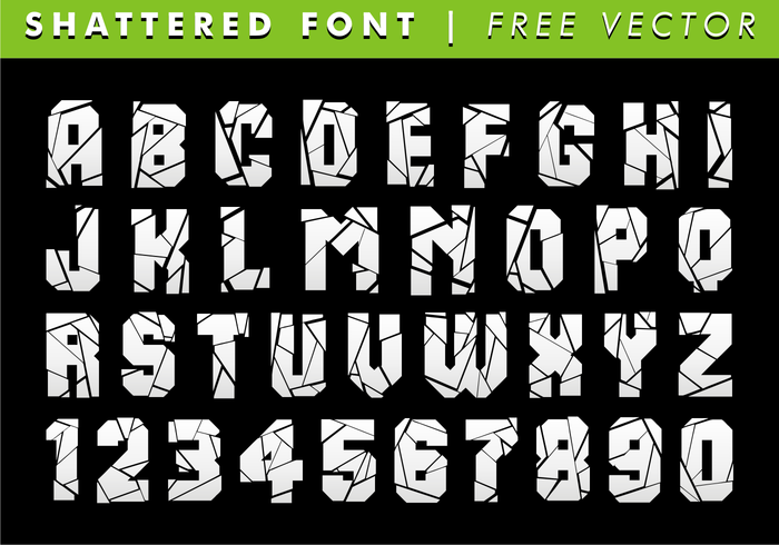 Verbroken lettertype vrije vector