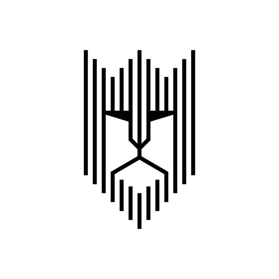 leeuwenkoning geometrische lijn logo ontwerp vector