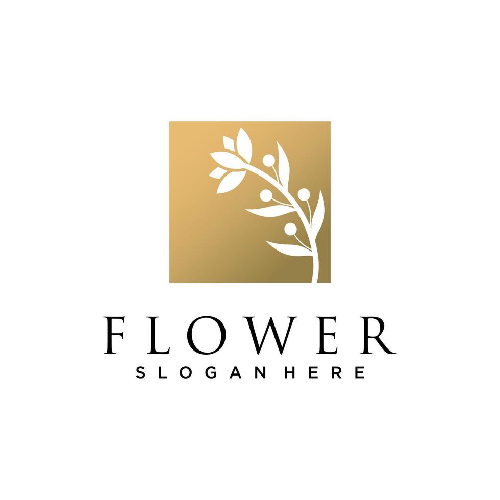 luxe bloem logo afbeelding met creatief ontwerp vector