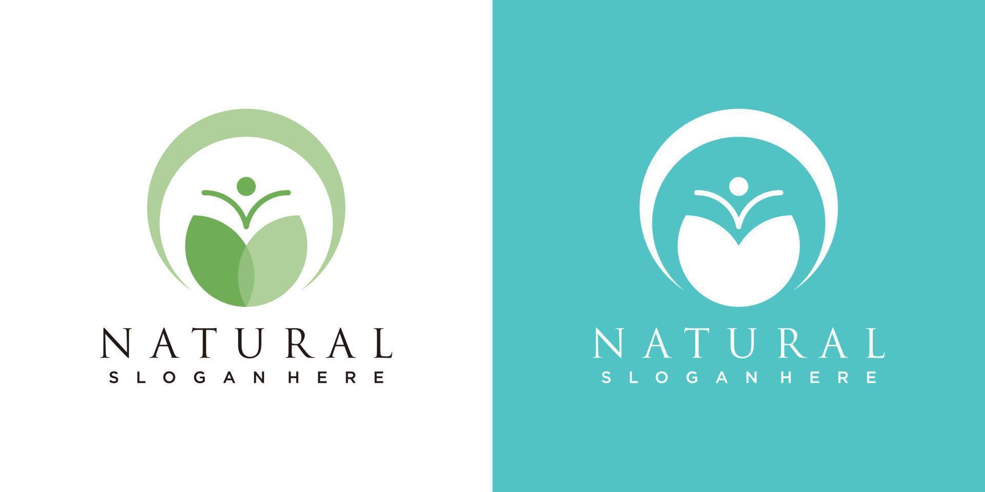 natuurlogo met modern concept voor zakelijke premium vector