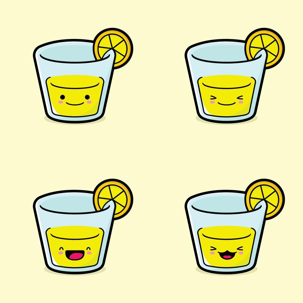 vectorillustratie van schattige limonade-emoji vector