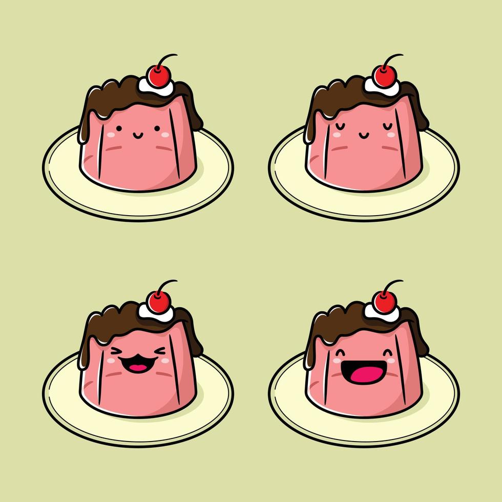 vectorillustratie van schattige pudding emoji vector