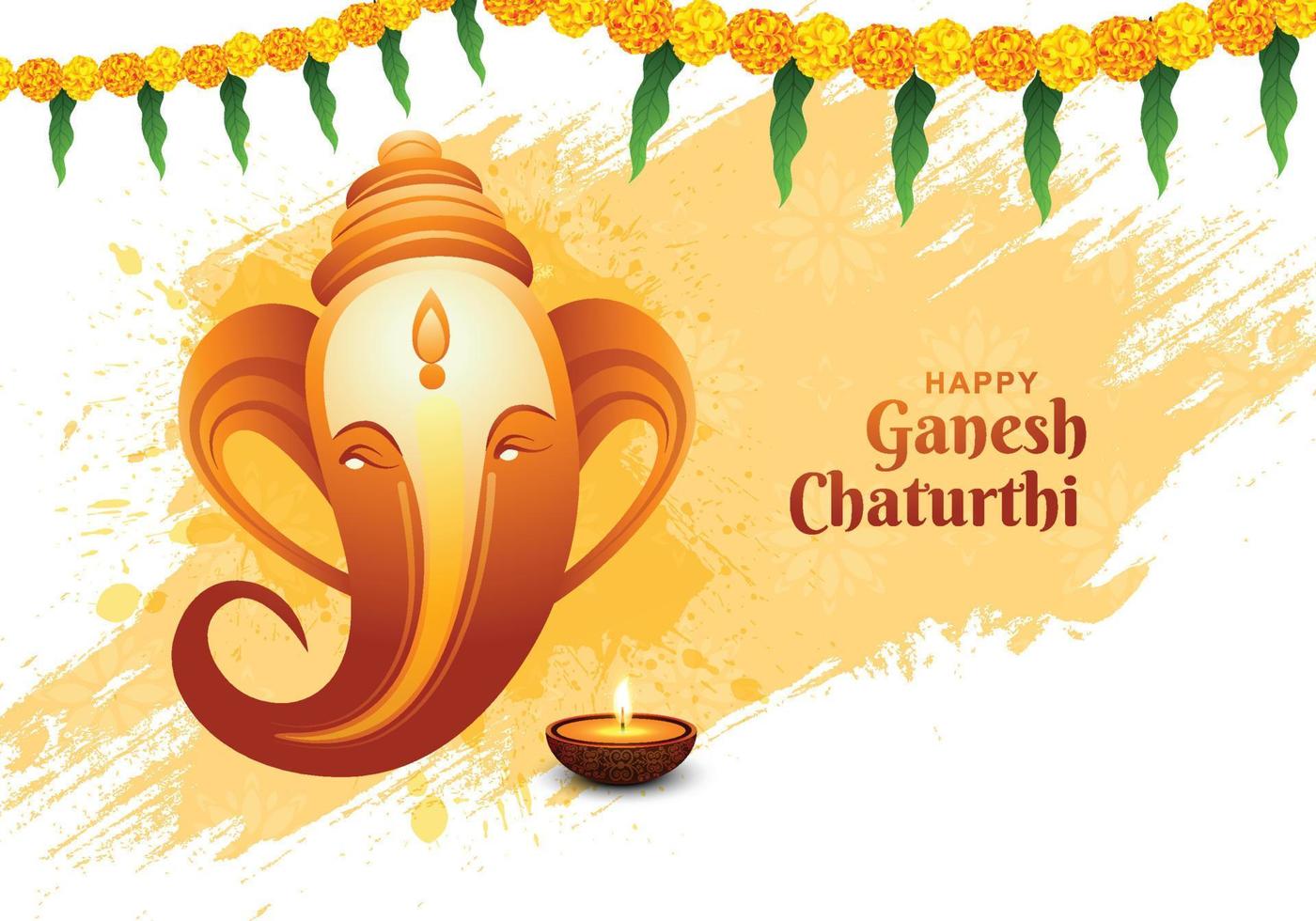 Indiase festival ganesh chaturthi kerstkaart achtergrond vector