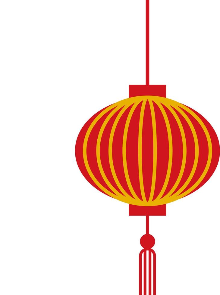 Chinese lantaarn rood en geel. vector