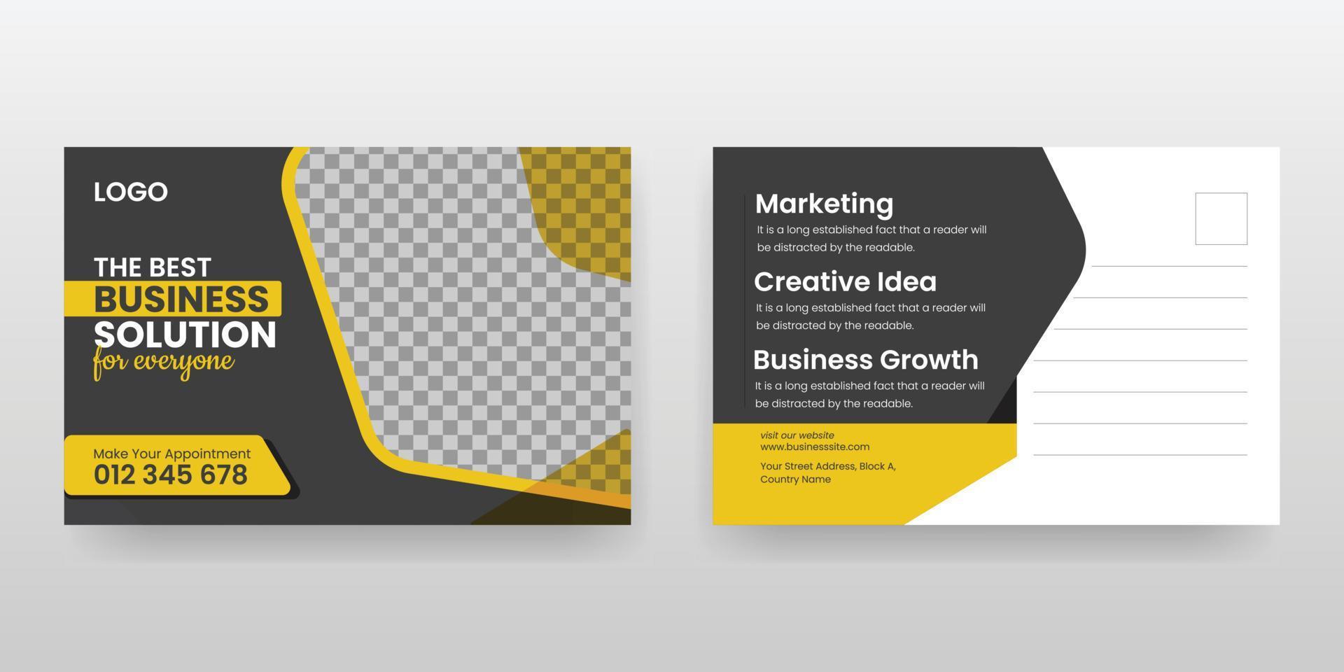 briefkaartsjabloonontwerp voor bedrijven en digitaal marketingbureau vector