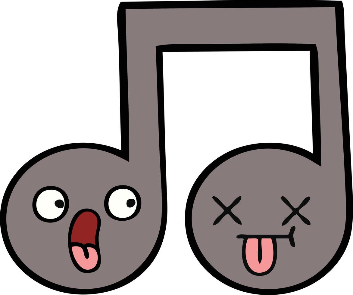 leuke cartoon muzieknoot vector