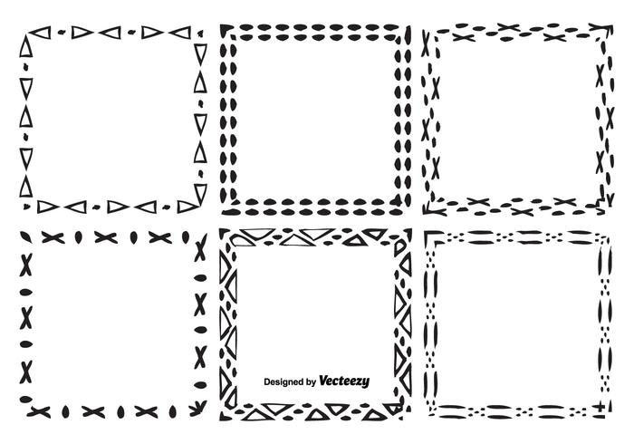 Hand getekende stijl vector frame set