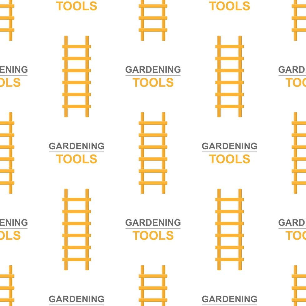 naadloze patroon met cartoon ladder, trappen op witte achtergrond. tuingereedschap. vectorillustratie voor elk ontwerp vector