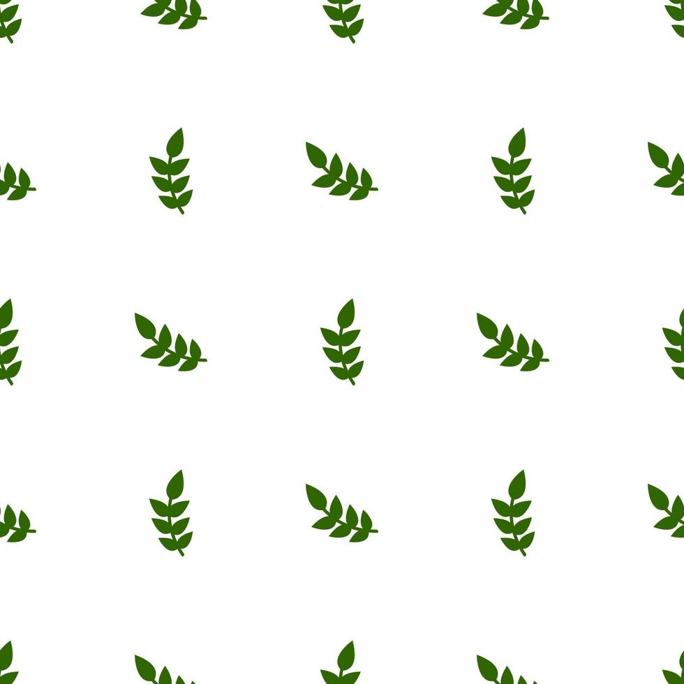 naadloze patroon met groene bladeren op een witte achtergrond. vectorillustratie voor ontwerp, web, inpakpapier, stof, behang. vector