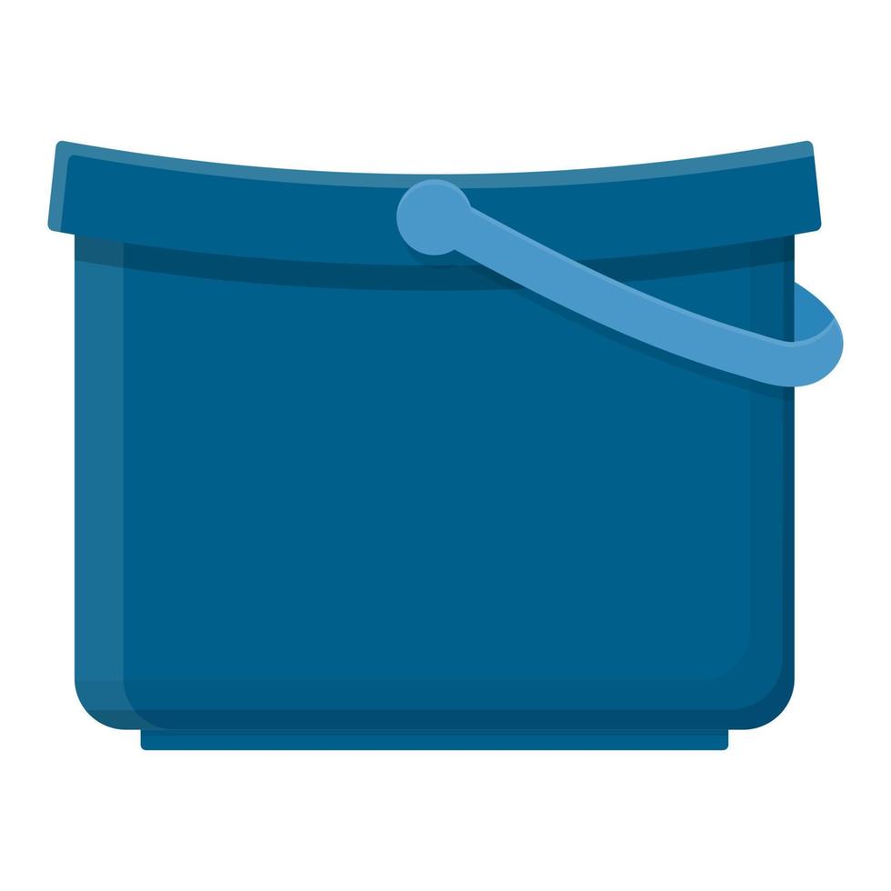 plastic blauwe emmer leeg of met water voor tuinieren huis geïsoleerd op een witte achtergrond. cartoon-stijl. vectorillustratie voor elk ontwerp. vector