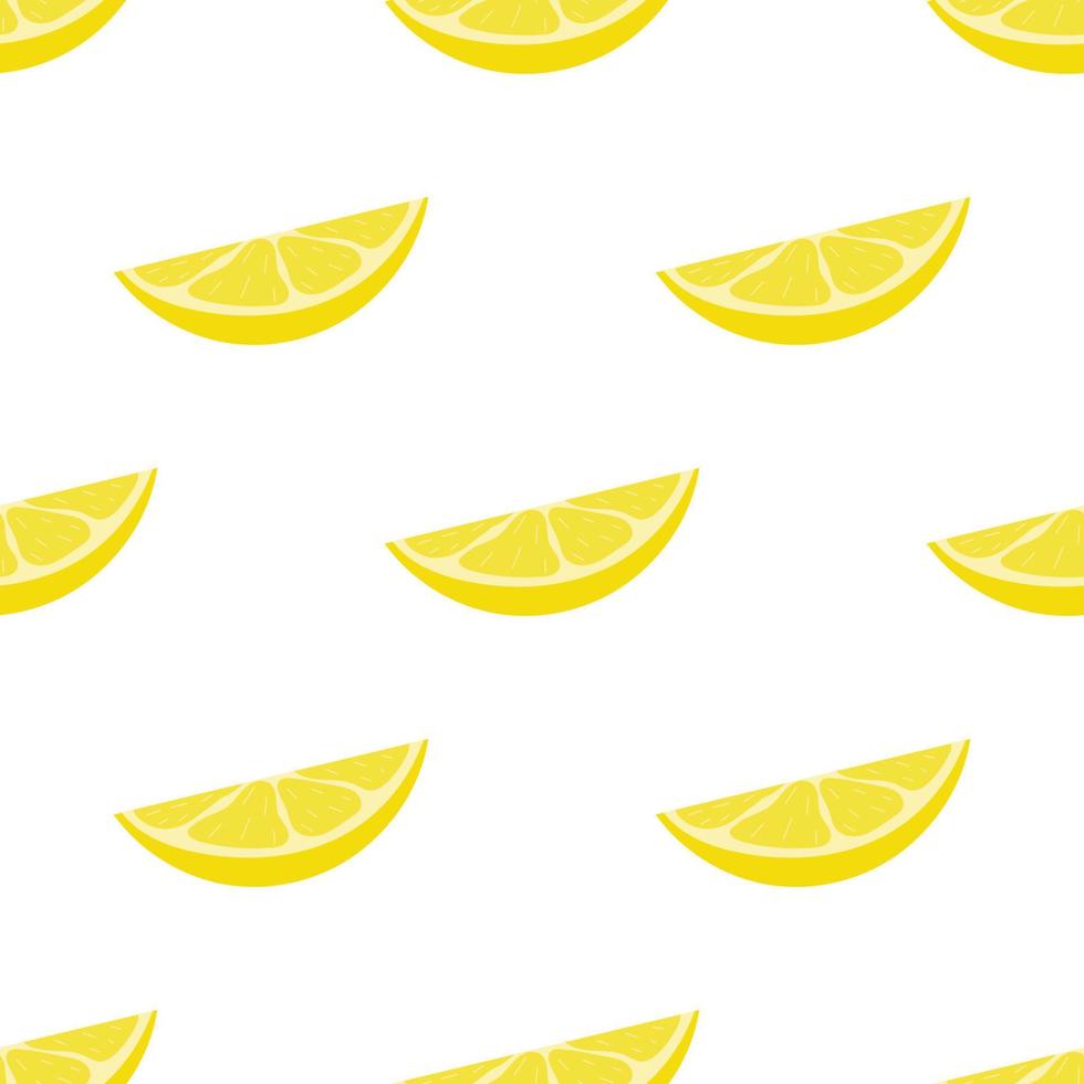 naadloze patroon met vers gesneden schijfje citroen fruit op witte achtergrond. vectorillustratie voor ontwerp, web, inpakpapier, stof, behang vector