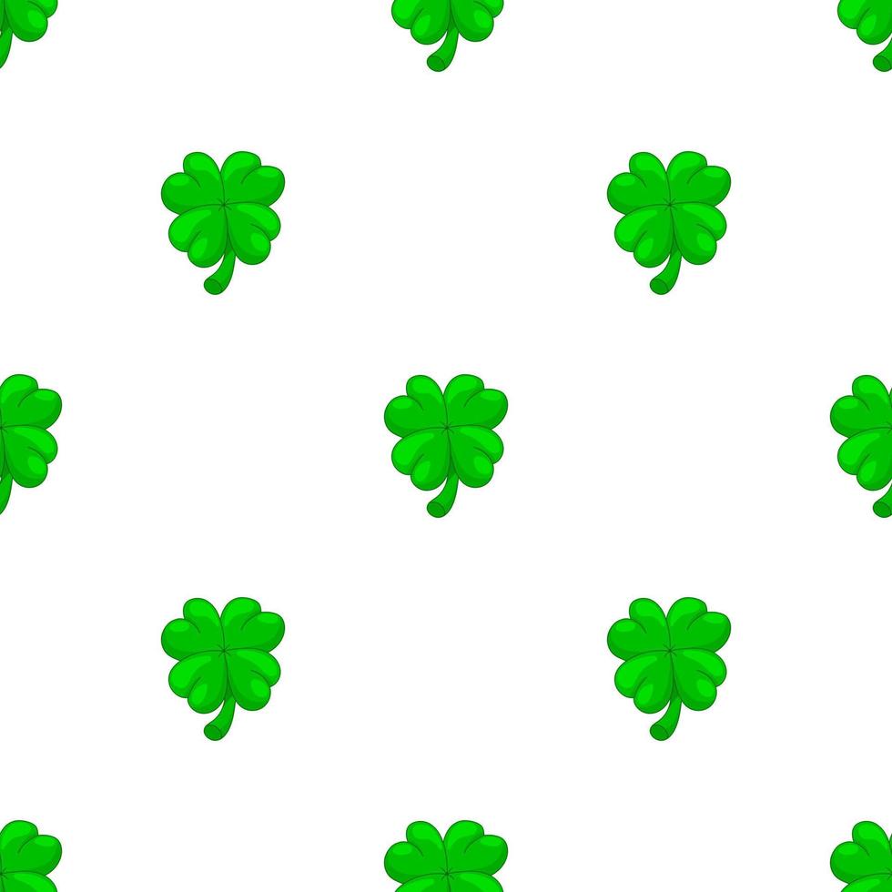 naadloos patroon met klavertje vier. st. patricks vakantie. gelukssymbool en Ierse mascotte voor st. patricks vakantie. cartoon-stijl. vectorillustratie. vector