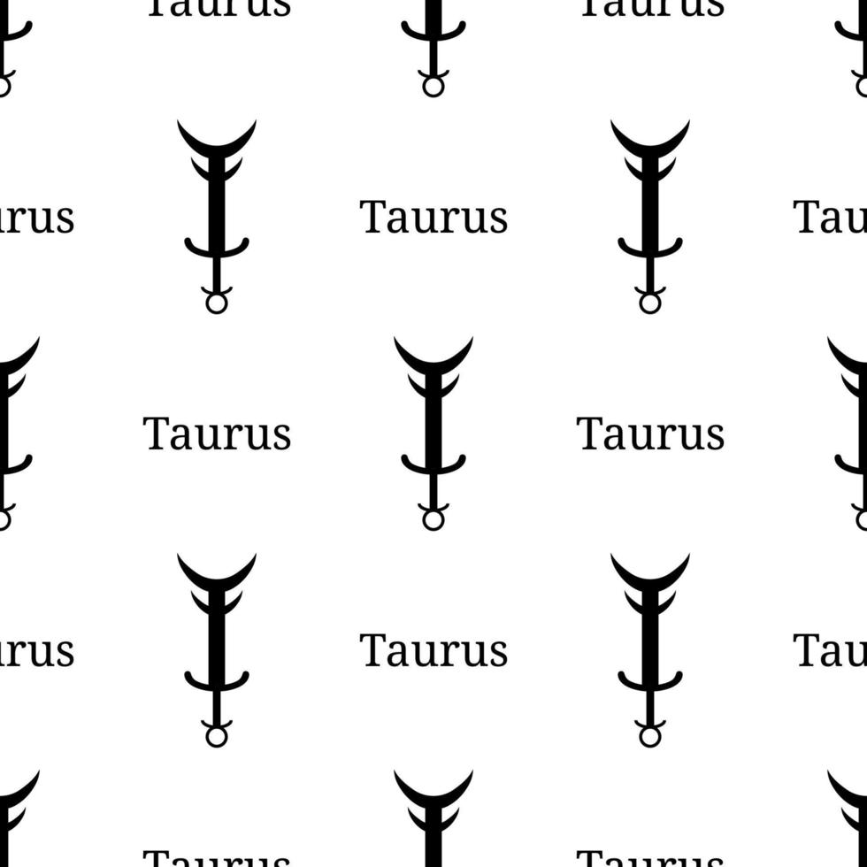 naadloze patroon met taurus sterrenbeeld zwaard. zwart silhouet van zodiakaal wapen. astrologisch, horoscoopteken. vectorillustratie voor ontwerp, web, inpakpapier, stof, behang. vector