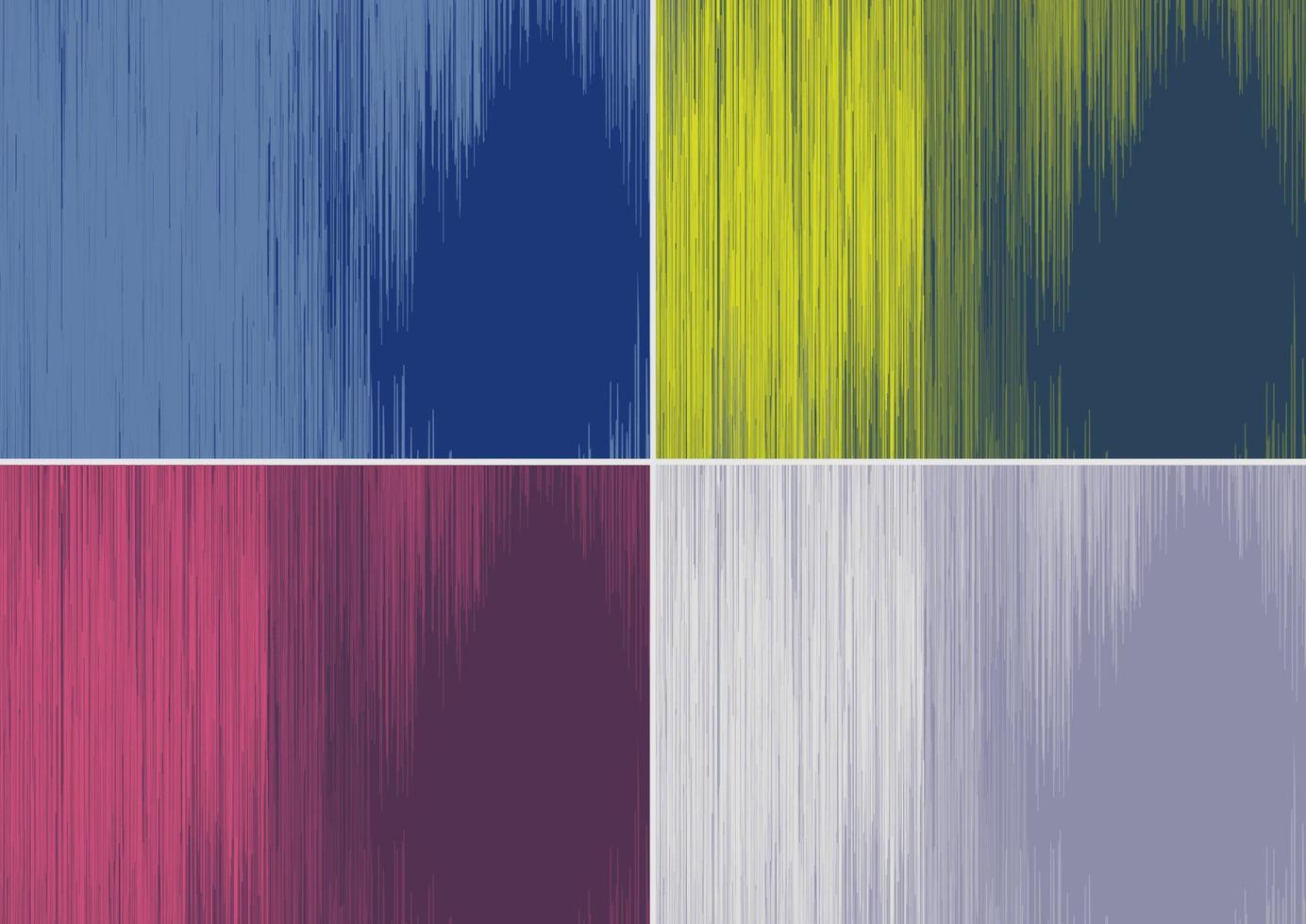 set van abstracte groene, blauwe, roze, witte verticale lijnen kraseffect gestreepte achtergrond en textuur vector