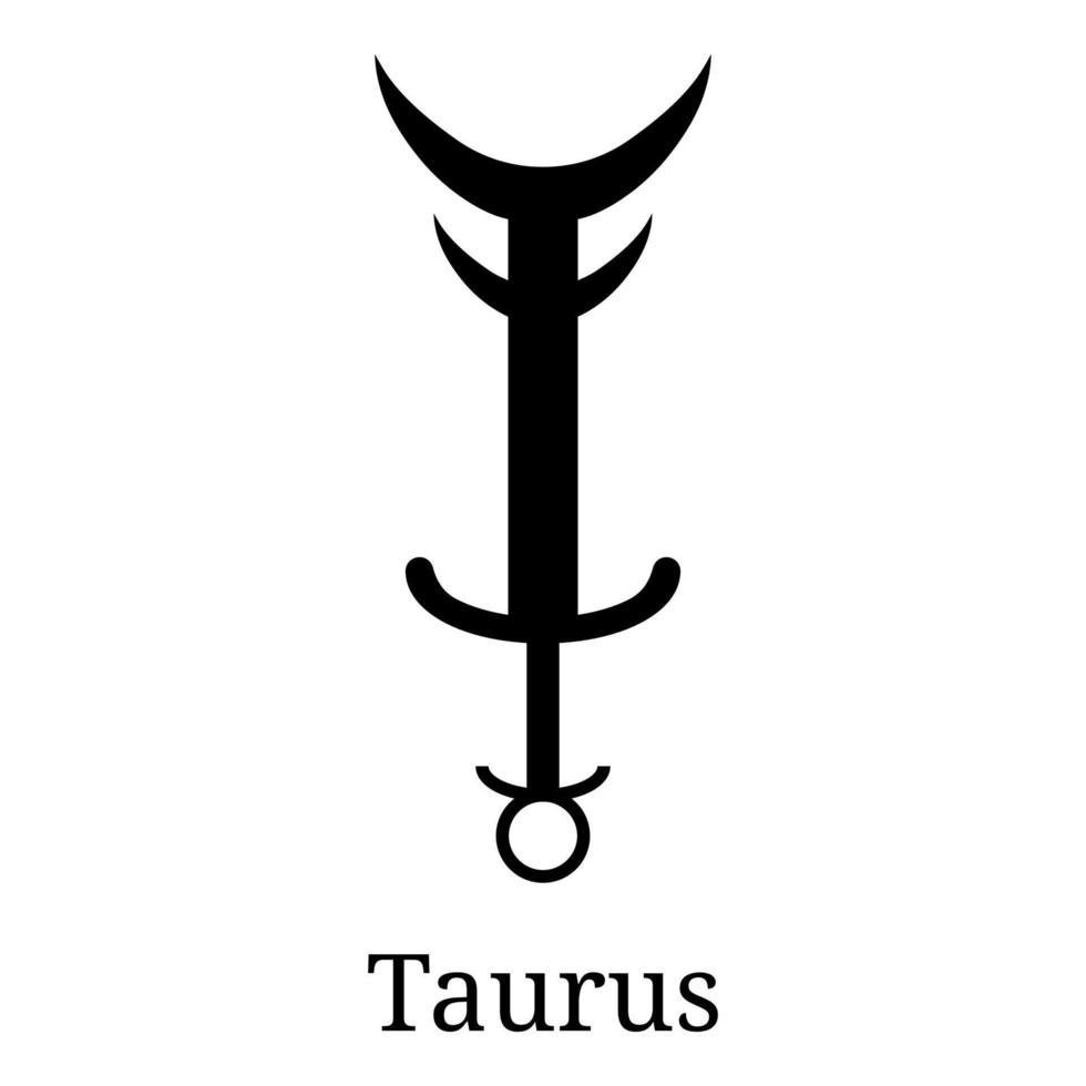 stier zwaard pictogram. silhouet van zodiakaal wapen. een van de 12 dierenriemwapens. vector astrologisch, horoscoop teken. dierenriem symbool. vectorillustratie geïsoleerd op een witte achtergrond.
