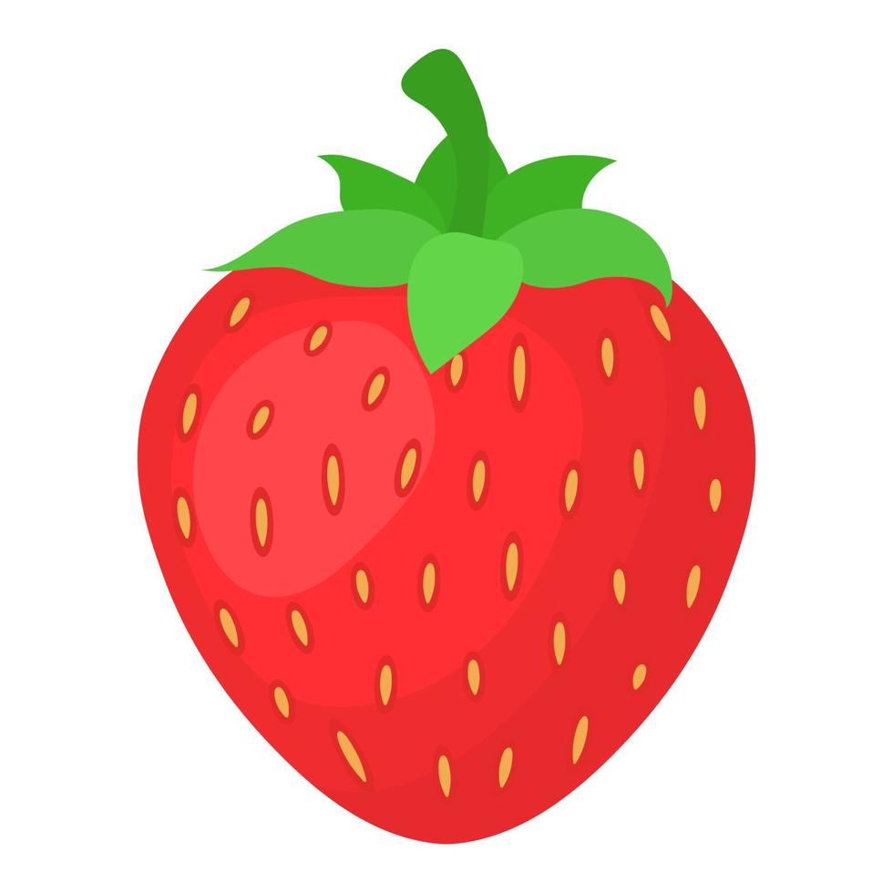 verse heldere exotische hele aardbei geïsoleerd op een witte achtergrond. zomerfruit voor een gezonde levensstijl. biologisch fruit. cartoon-stijl. vectorillustratie voor elk ontwerp. vector