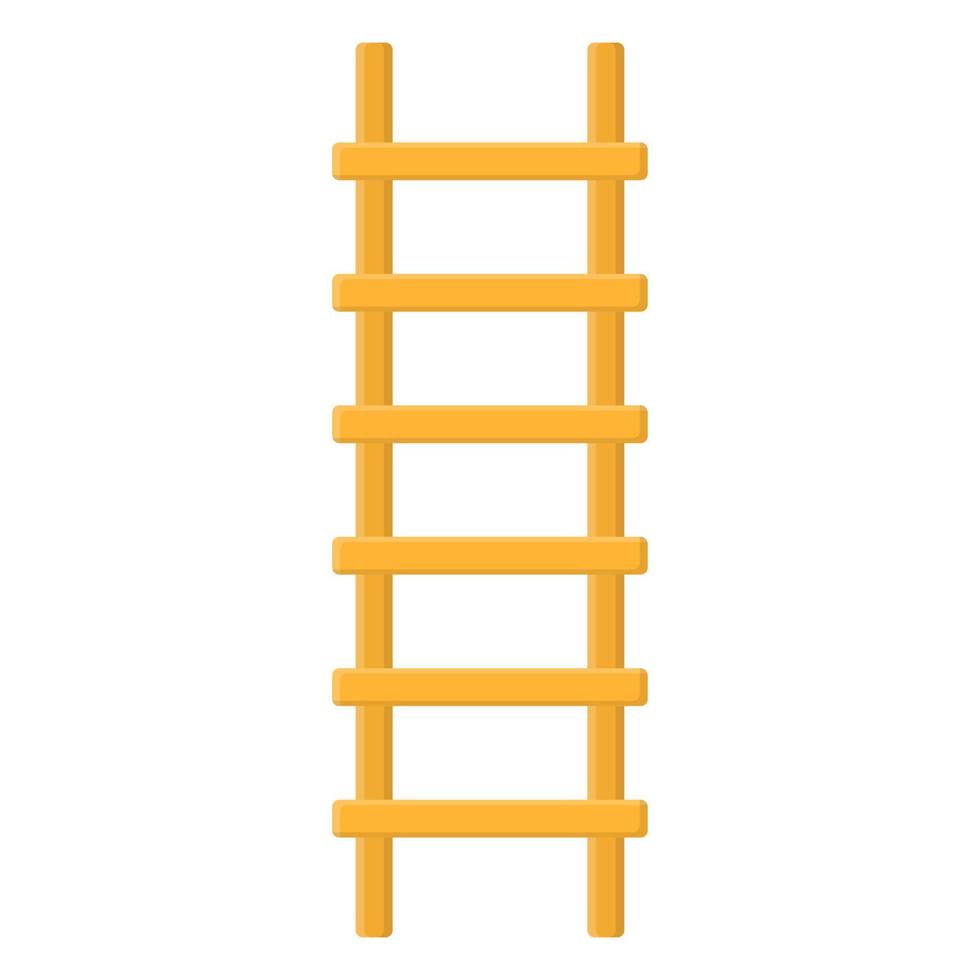 cartoon houten ladder pictogram geïsoleerd op een witte achtergrond. vectorillustratie in cartoon-stijl voor uw ontwerp vector