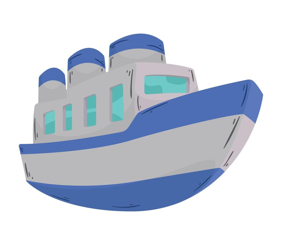 blauw schip transport vector