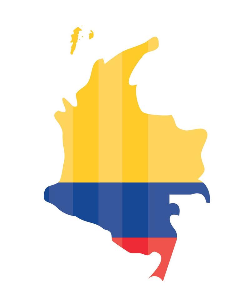 Colombiaanse vlag op de kaart vector
