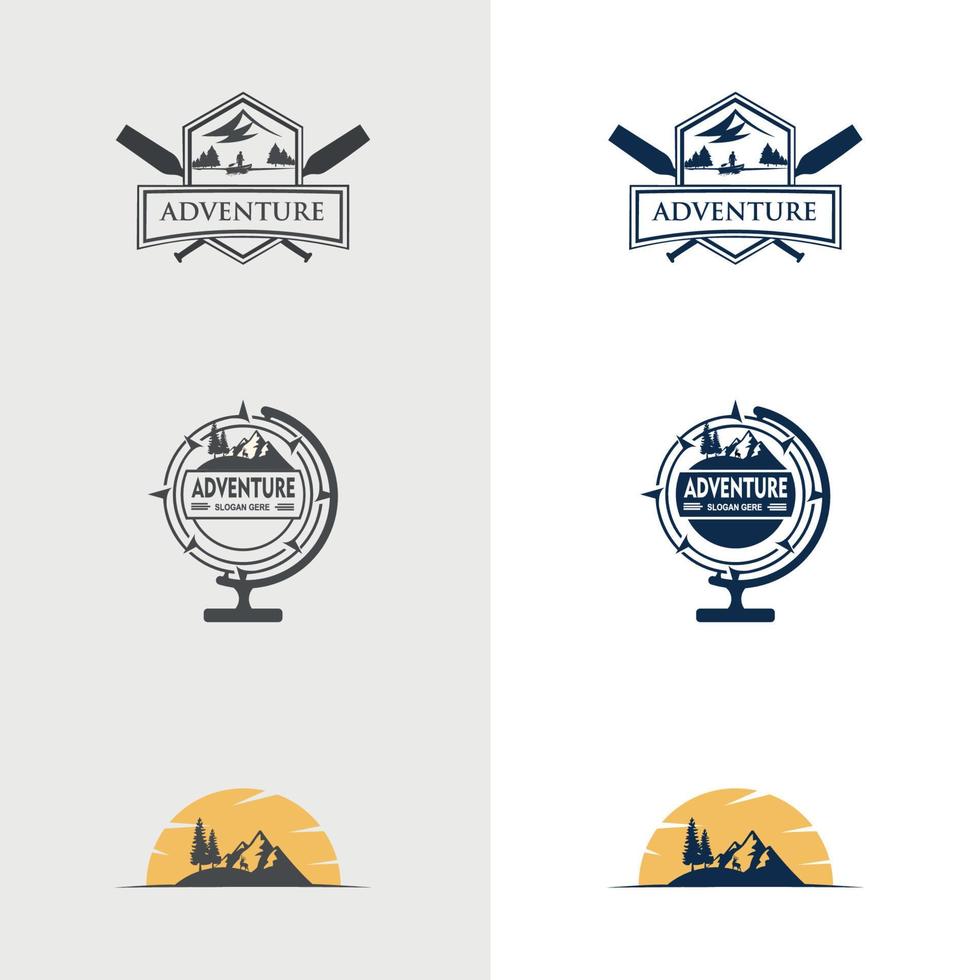 berg avontuur buiten badge embleemontwerp pictogram. bergtoerisme, wandelen. vector