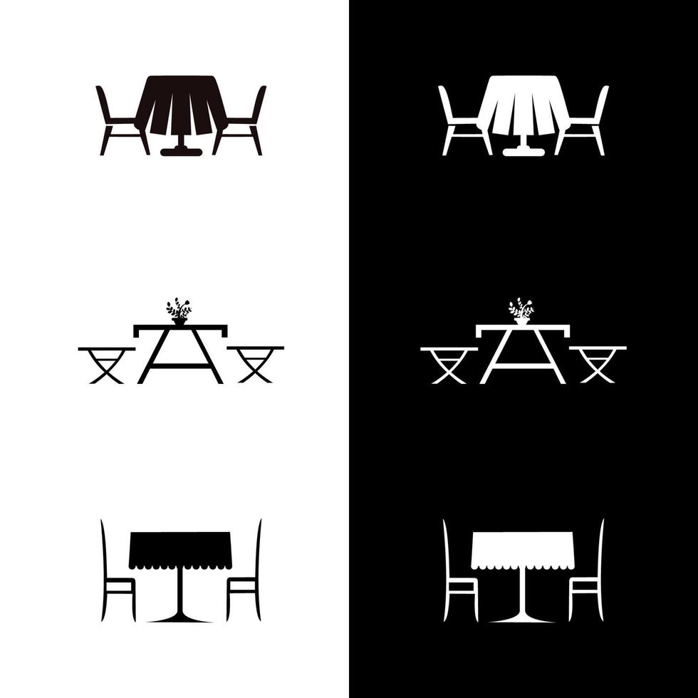 tafel en stoelen. trendy platte eettafel icoon van meubels en huishoudelijke collectie. vectorillustratie kan worden gebruikt voor web- en mobiel grafisch ontwerp vector