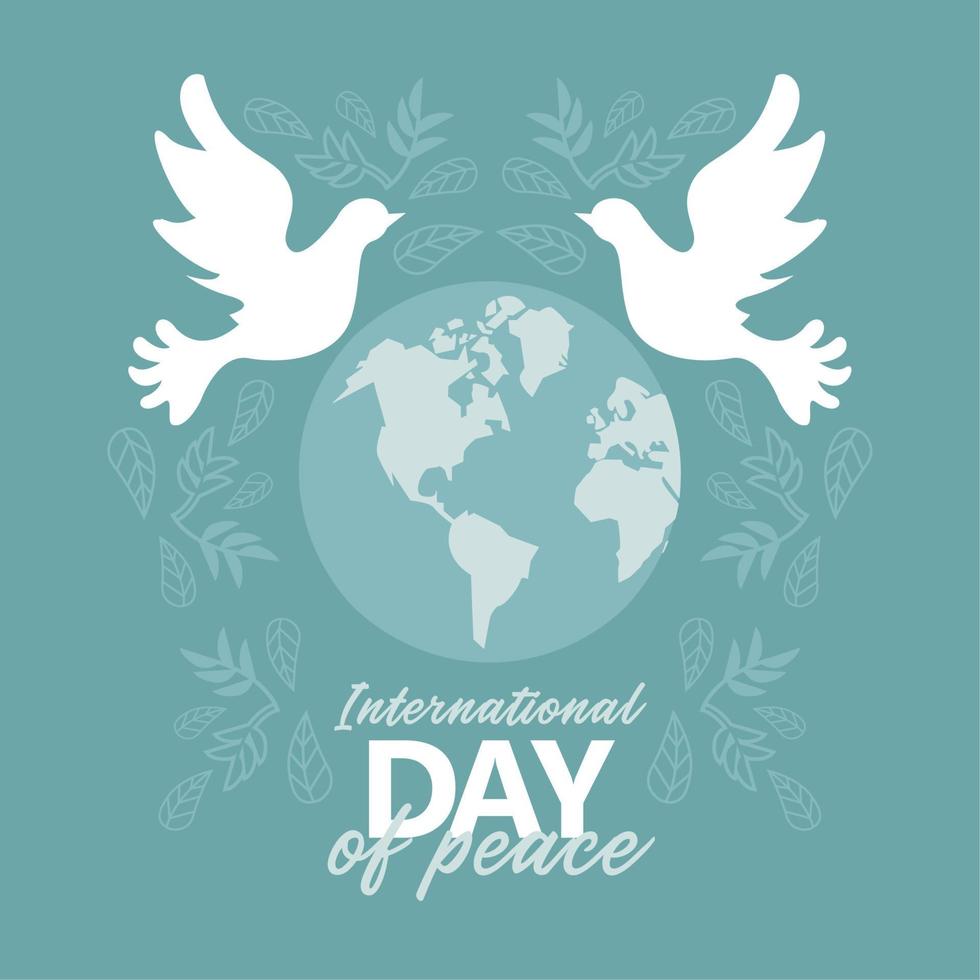 dag van vrede belettering poster vector