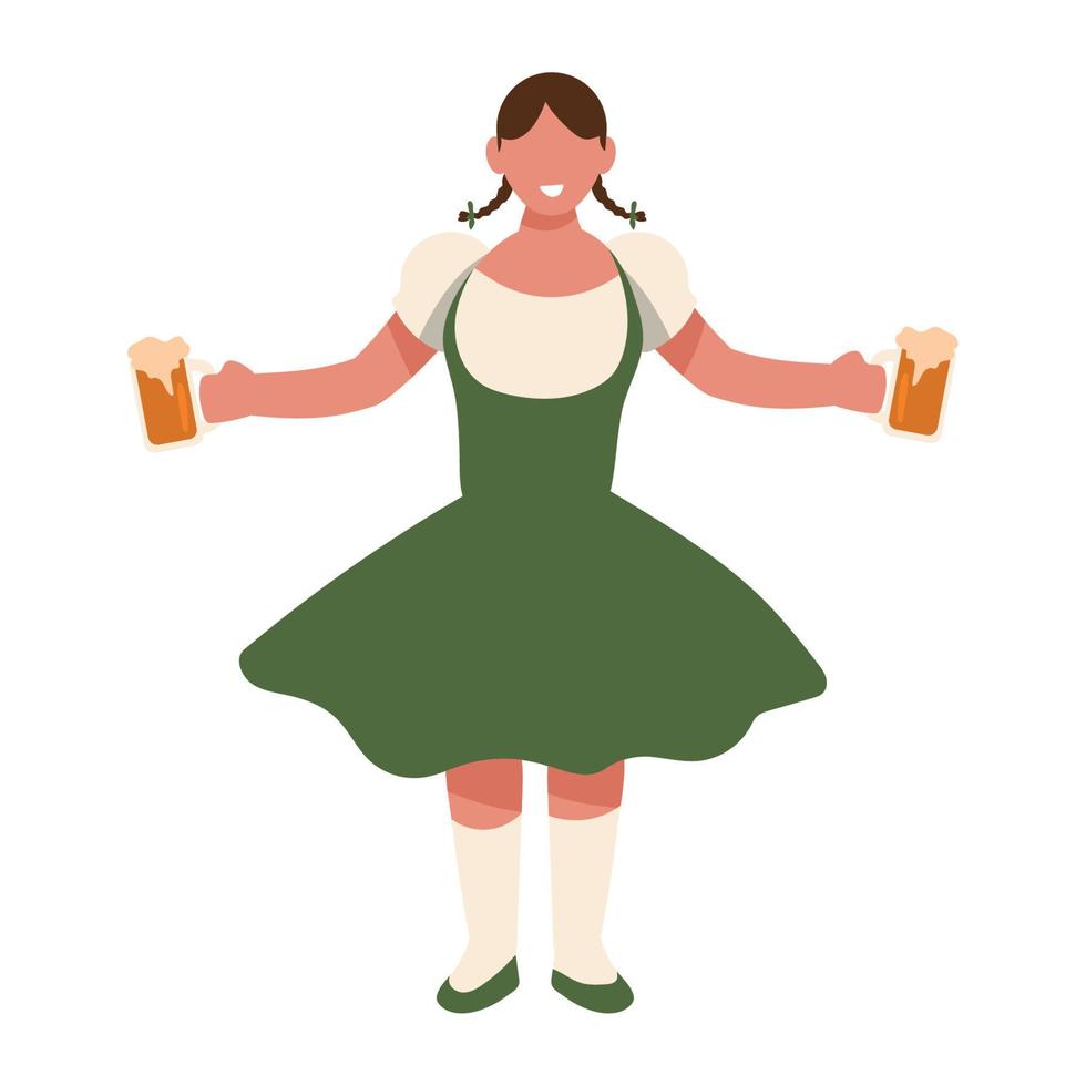 duitse vrouw viert oktoberfest vector