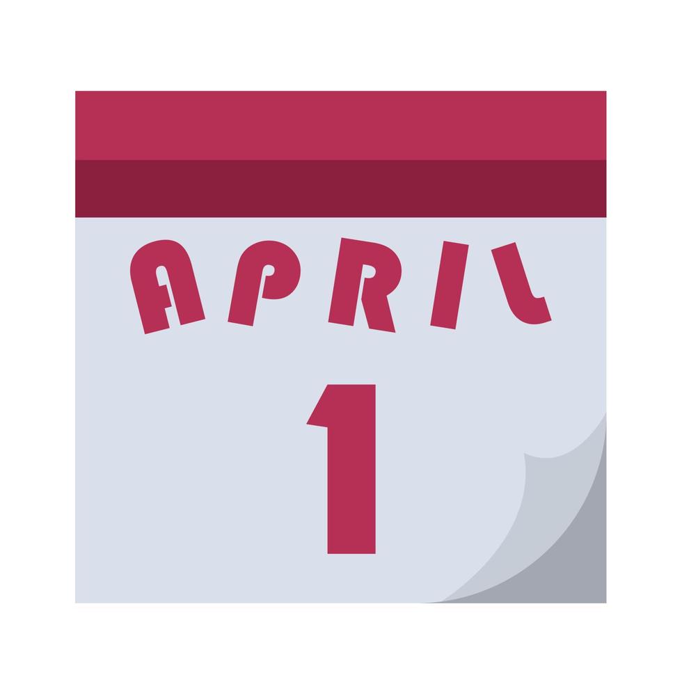één april in kalender vector
