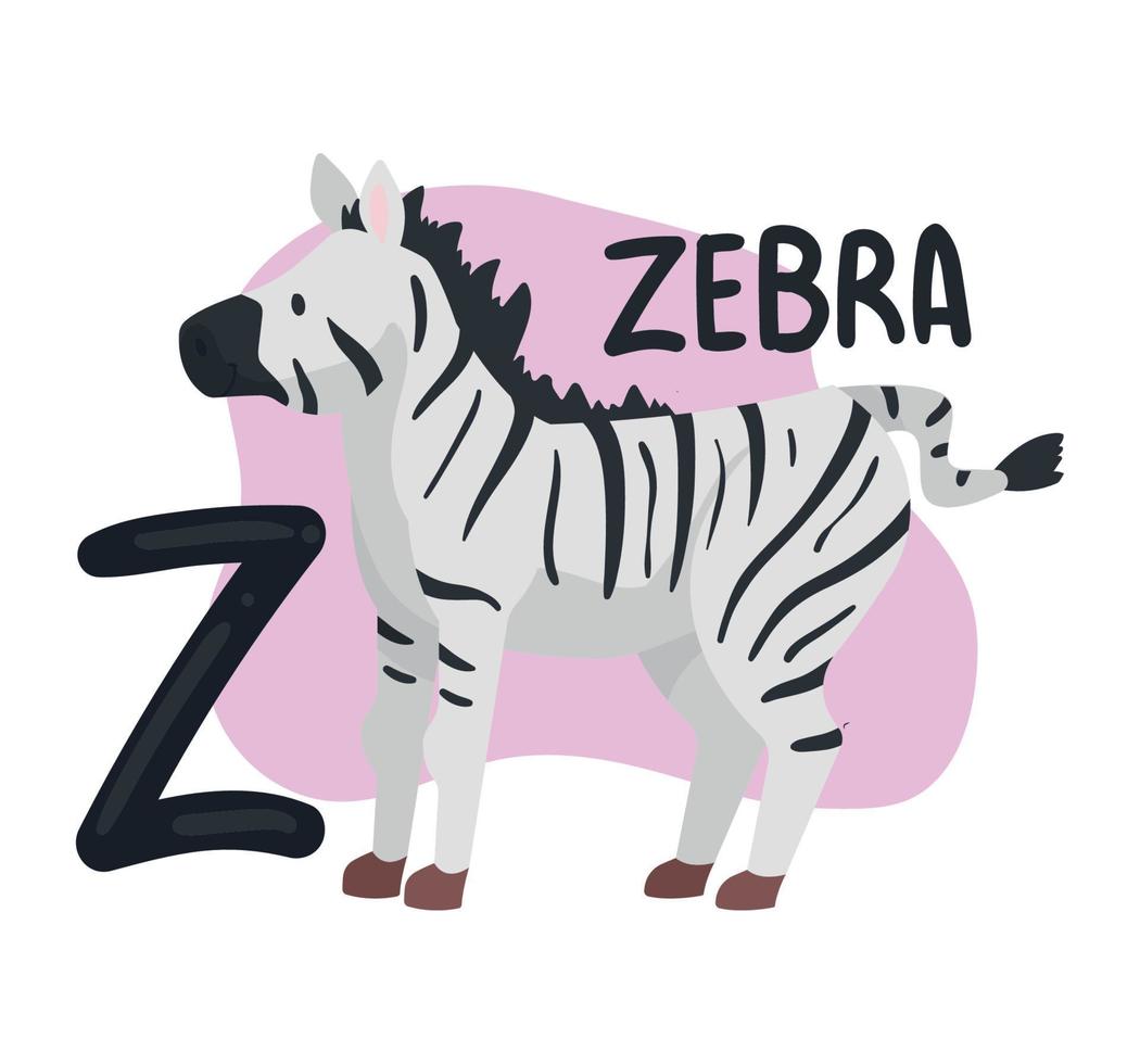 zebra en z letter vector