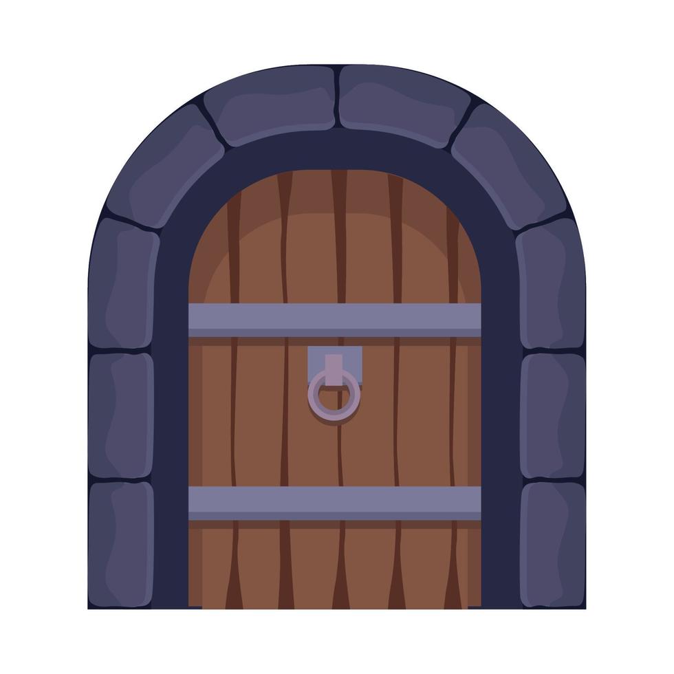 antieke kasteel houten deur vector