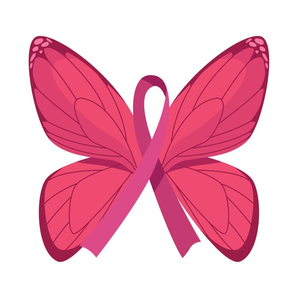 roze vlinder met lint vector