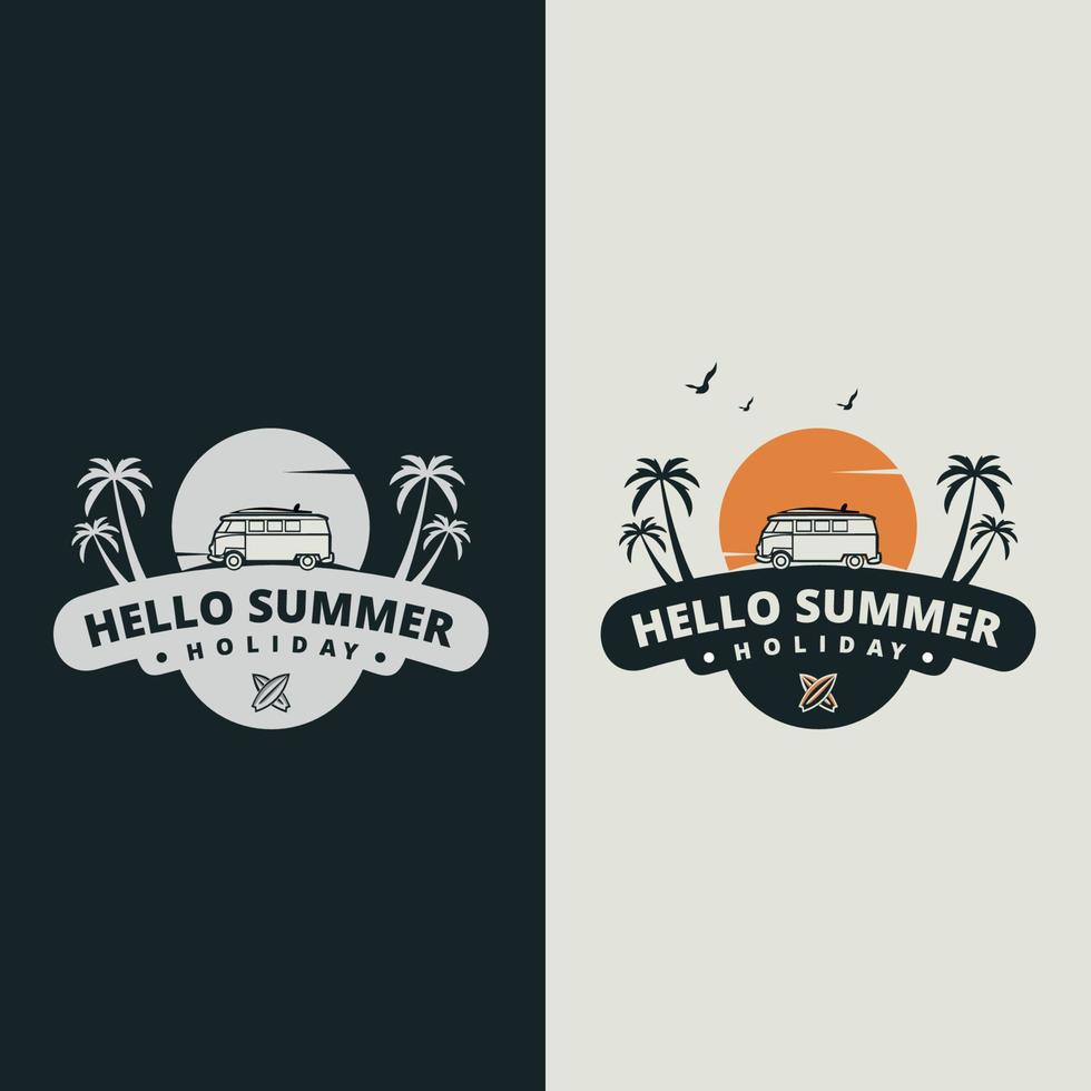 hallo zomerlogo. zomer strand logo vectorillustratie vector