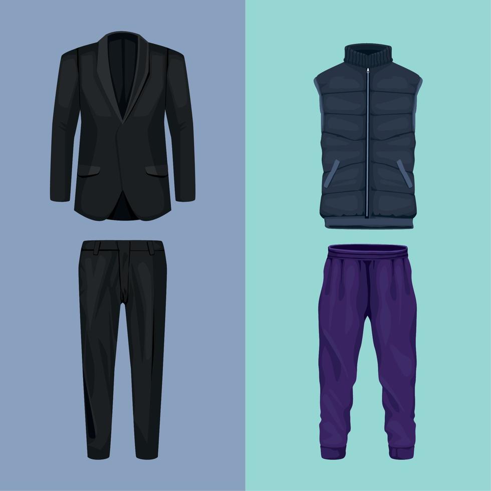 stel elegante kleding in vector